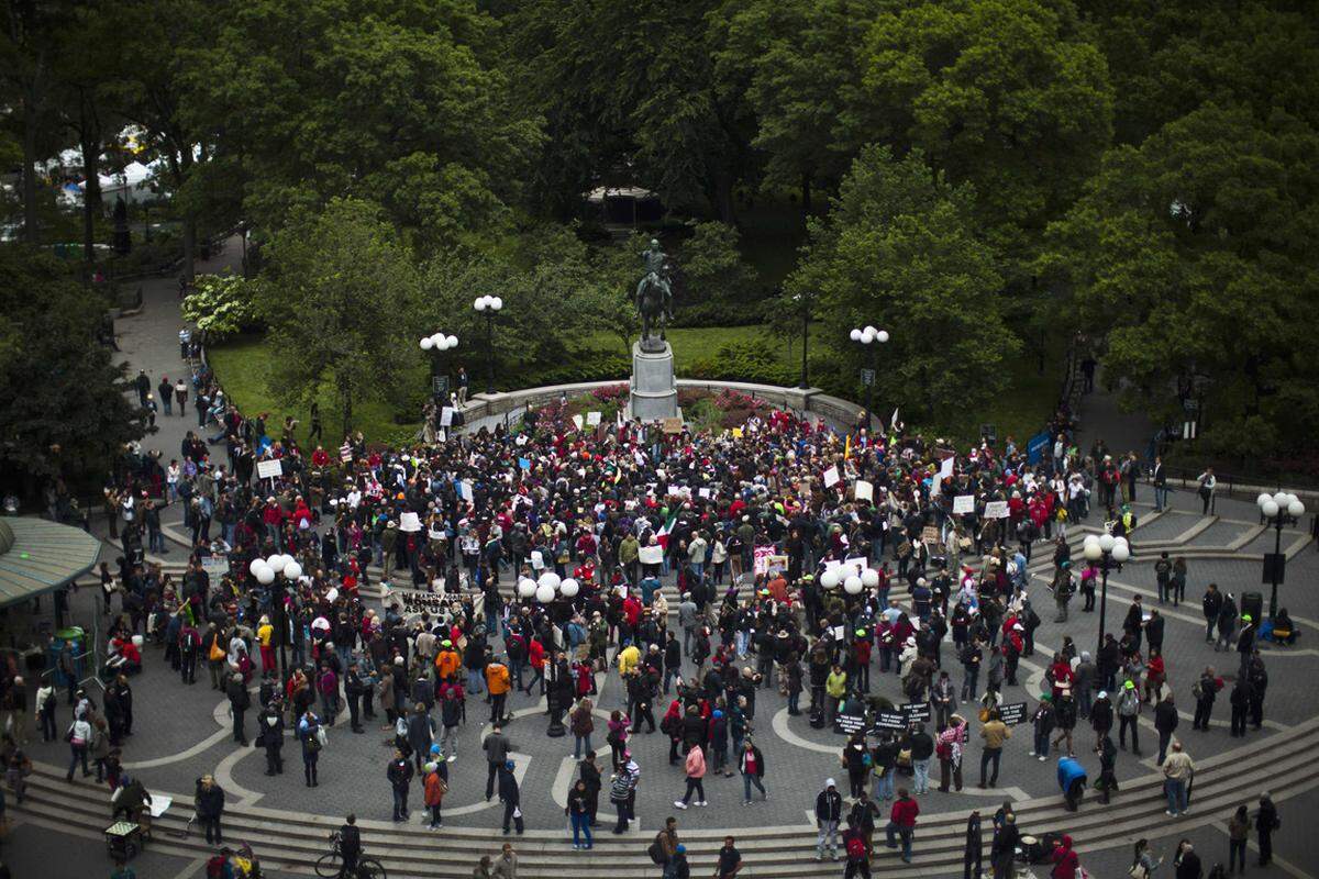 Die Demo am Union Square in New York.