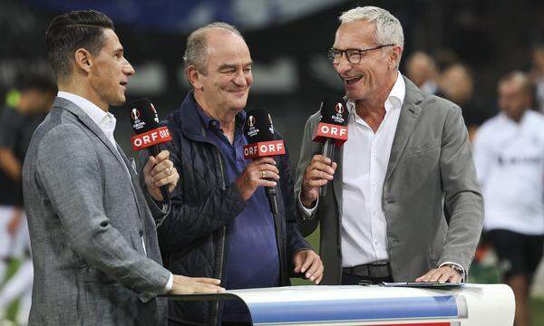 Helge Payer, Herbert Prohaska and Rainer Pariasek (v.l.) werden für den ORF im WM-Einsatz sein.
