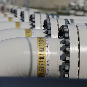 Gas pipes are seen at Gas Connect Austria in Baumgarten