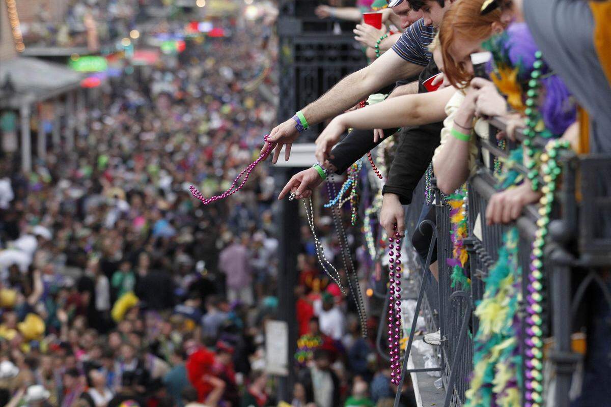 New Orleans wird zur Zeit des Mardi Gras von tausenden Touristen heimgesucht.