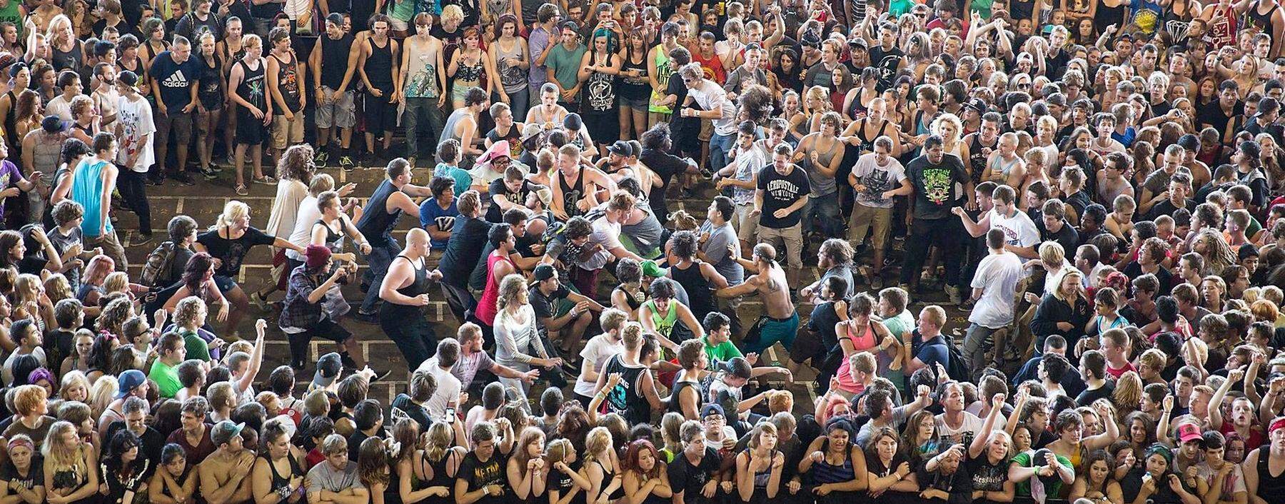 July 31 2013 Milwaukee Wisconsin U S Fans create Wall of Death during We Came As Romans perfo