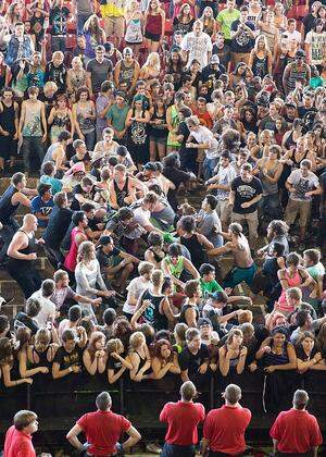 July 31 2013 Milwaukee Wisconsin U S Fans create Wall of Death during We Came As Romans perfo