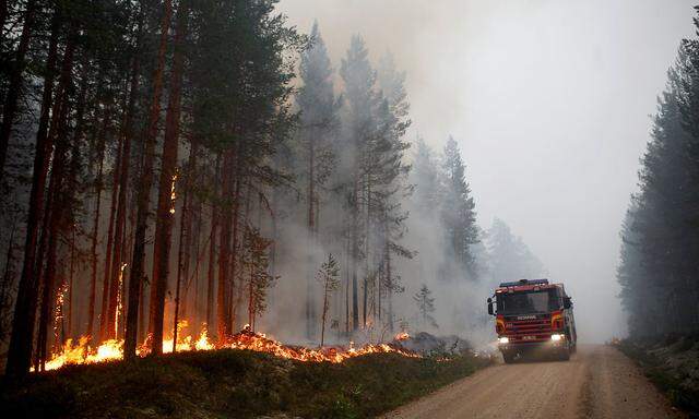 In Ljusdal tobt einer der größten Waldbrände.