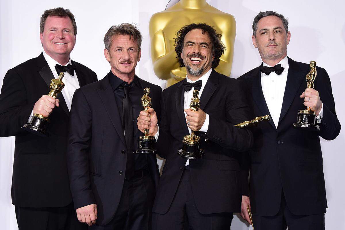 "Wer hat diesem Kerl eine Greencard gegeben?" - Sean Penn vor Verlesen des "Bester Film"-Gewinners, "Birdman" des mexikanischen Regisseurs Alejandro González Iñárritu.