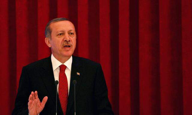 Turkey's PM Erdogan speaks during conference in Ankara