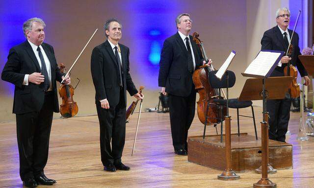 Emerson String Quartet performs in Rudolfinum Hall during the concert of the Dvorak Prague Festival