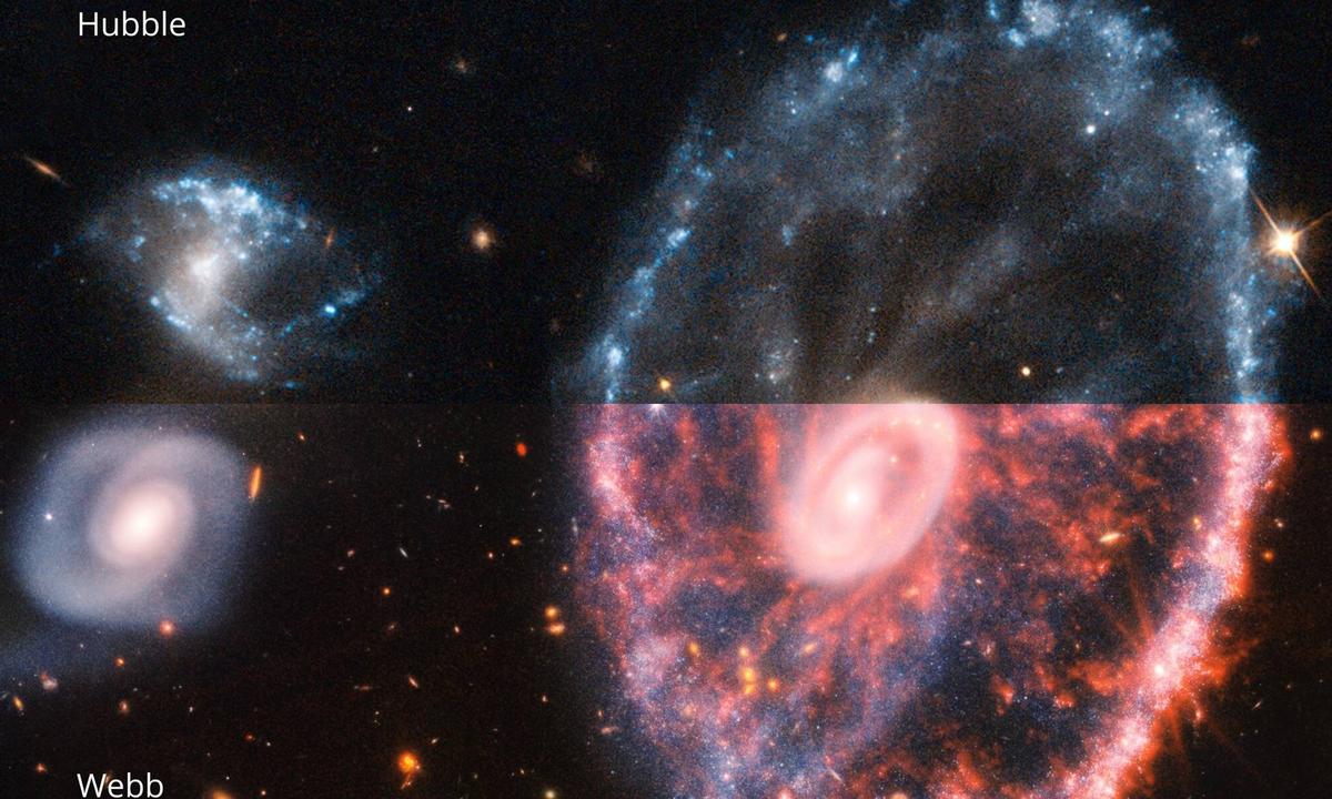 August 2, 2022, Greenbelt, Maryland, USA: The Cartwheel Galaxy is magnificent to behold. The top half of this image show