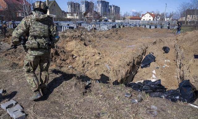 Ukraine-Konflikt, Eindruecke aus Butscha . April 2022. Bucha, Ukraine. Scenes of death and destruction in the city of Buc