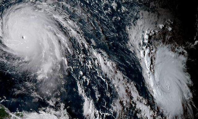 Ein Satellitenbild von Hurrikan Irma, dem Hurrican Jose folgt
