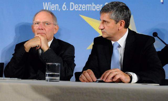 Deutschlands und Österreichs Finanzminister Wolfgang Schäuble und Michael Spindelegger