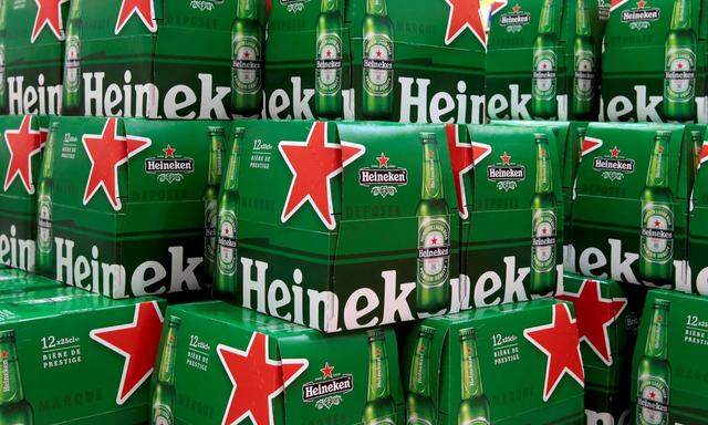 File photo of packs of Heineken beer displayed for sale at a Carrefour hypermarket in Nice