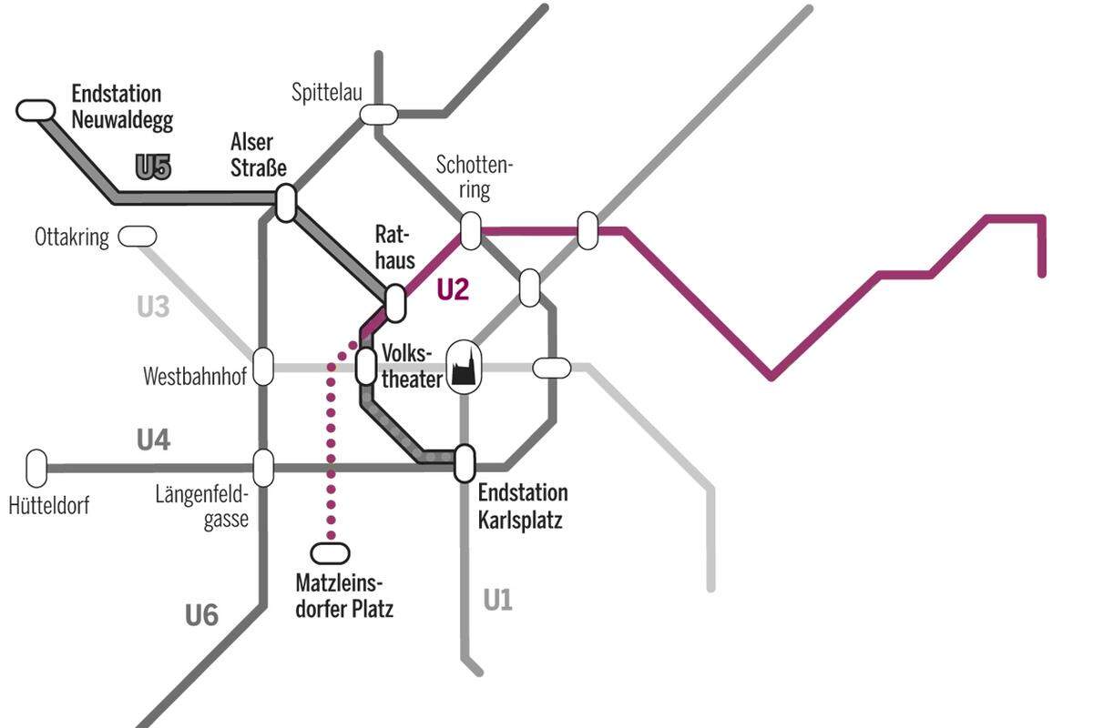 ... U4 (Pilgramgasse) zum Matzleinsdorfer Platz geführt.