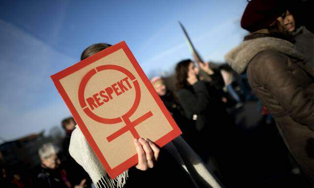 Demonstranten am Internationalen Frauentag 2020 in Berlin. 