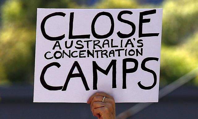 Demonstranten gegen Australiens Flüchtlingspolitik.