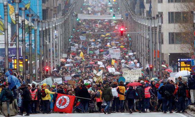 Kundgebungen für den Klimaschutz in Brüssel