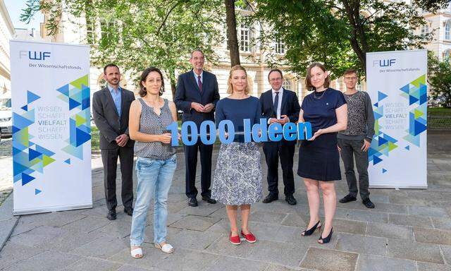 Funf der "1000 Ideen" wurden diese Woche von FWF-Präsident Klement Tockner und Wissenschaftsminister Heinz Faßmann präsentiert. 
