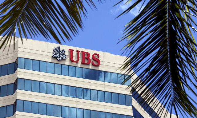 The building housing the headquarters of Swiss bank UBS is seen in San Juan
