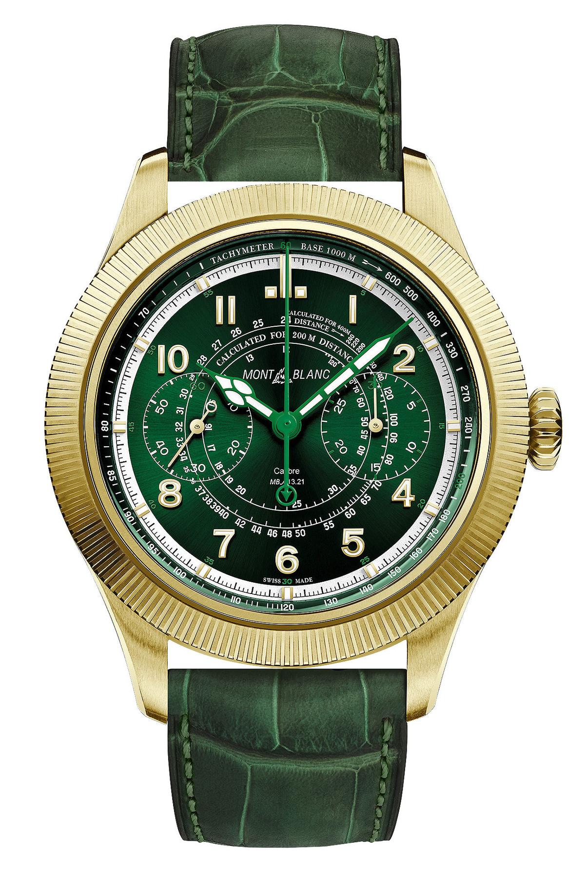 Den neuen Chronografen gibt es auch in Lime Gold.