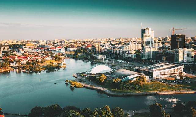 Die Skyline der Belarus-Hauptstadt Minsk.