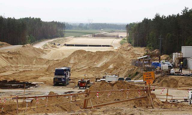 A view of an empty section of the A2 highway constructed by Chinese builder COVEC near the town of Lyszkowice
