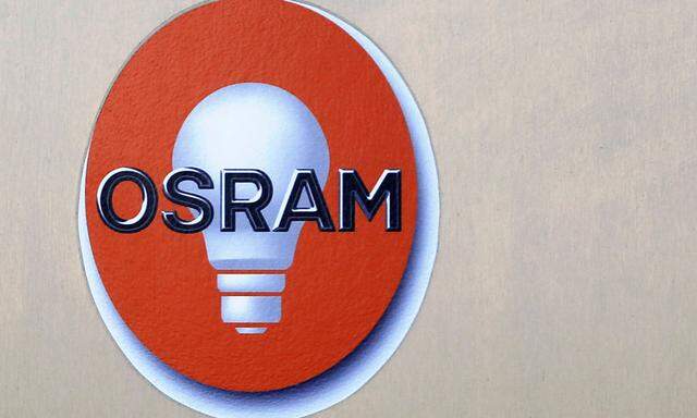 The logo of lamp manufacturer Osram is pictured at the headquarters in Munich