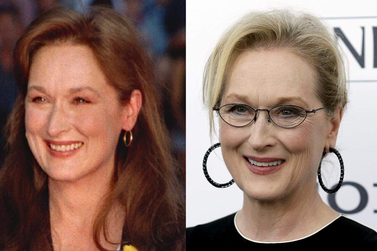 Beinahe alterslos scheint Meryl Streep, die schon 1994 ähnlich wie 2015 aussah.