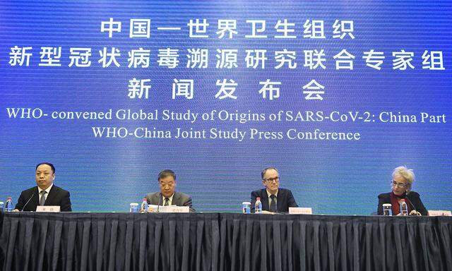 Abschließende Pressekonferenz der WHO-Delegation in China. 