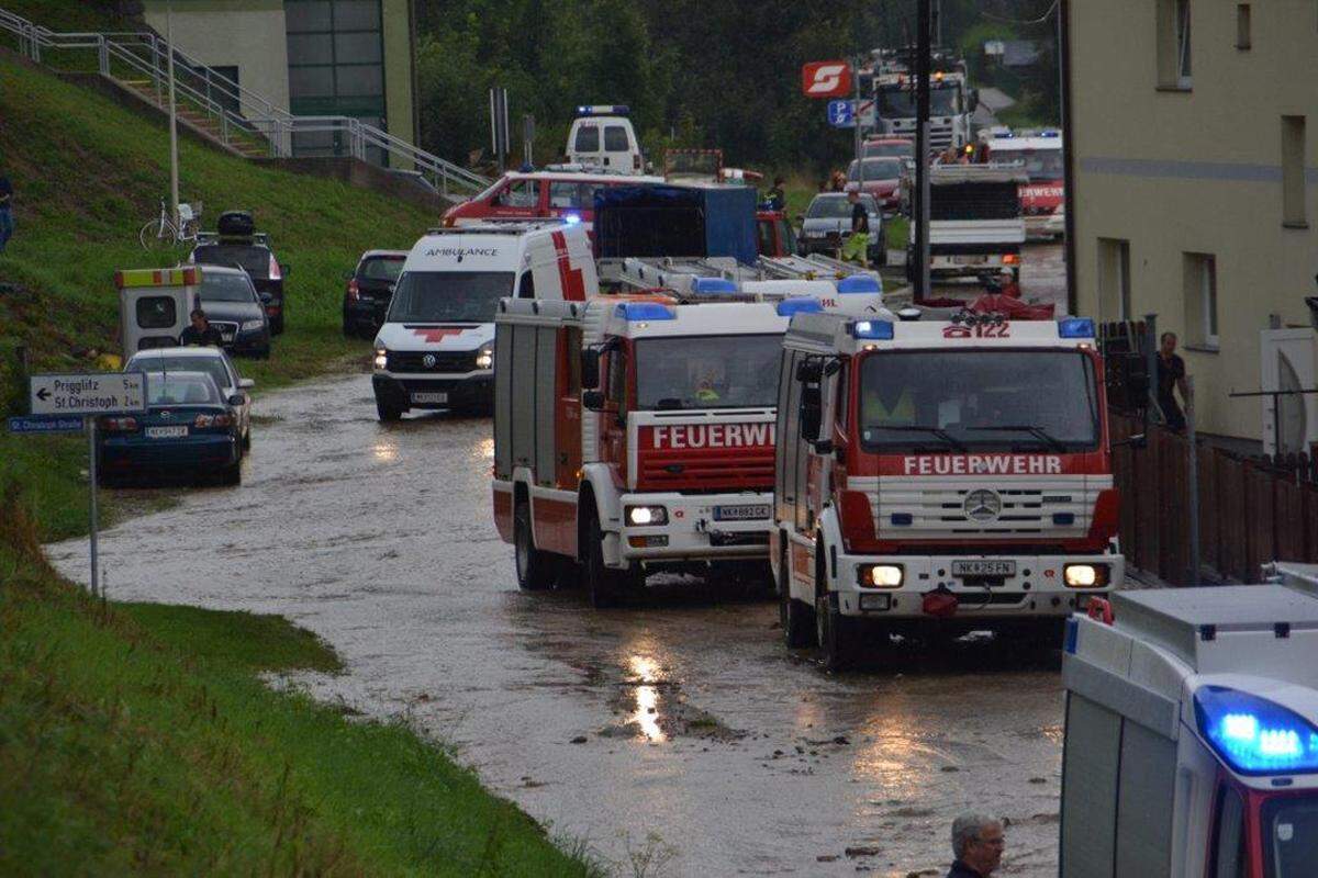 Die Situation am Mittwochnachmittag in Schlöglmühl (Niederösterreich).