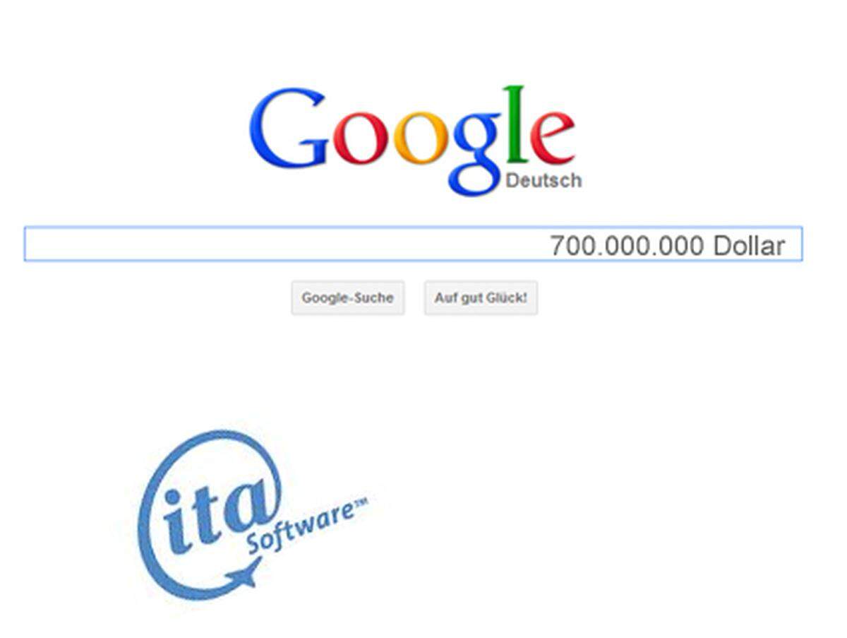 2010 hat Google mit der Übernahme von ITA Software den Markt der Flug-Suche und -Buchung betreten. Kostenpunkt: 700 Millionen Dollar.