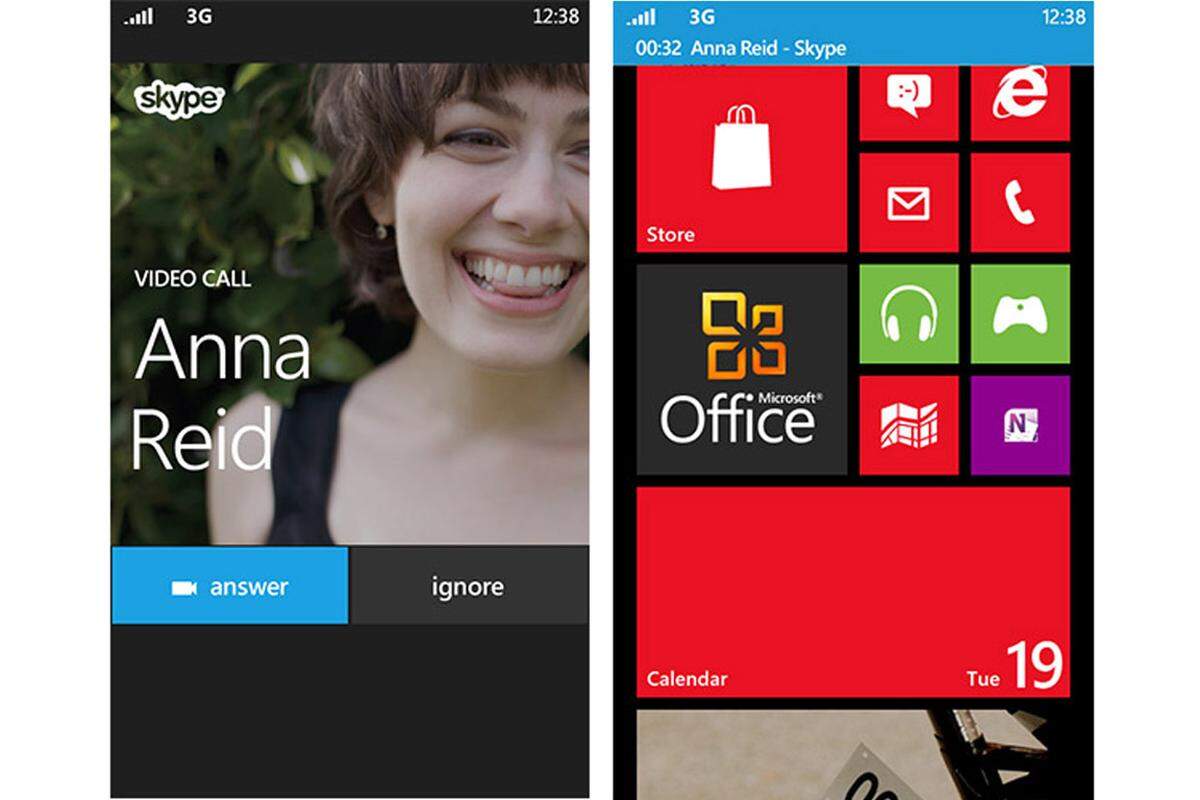 Aufgrund neuer Programmierschnittstellen lassen sich VoIP-Apps wie Skype besser integrieren. Obwohl der Anbieter inzwischen Microsoft gehört, sollen auch anderen Dienste diese Funktionen nutzen können. Ein Microsoft-Manager scherzte etwa, dass auch Apple seine FaceTime-App auf Windows Phone 8 bringen könnte.