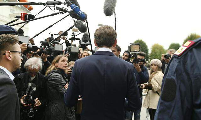 Archivbild vom 8. Oktober, als Kanzler Sebastian Kurz vor die Presse trat.