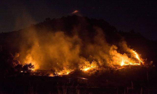 One of the fires that struck the cosentino in Calabria throughout the day and night destroying thous