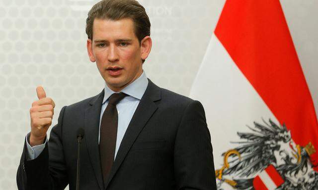 Austria´s Foreign Minister Kurz addresses a news conference in Vienna