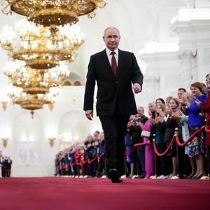 Russlands Präsident Putin bei der Zeremonie im Kreml in Moskau.