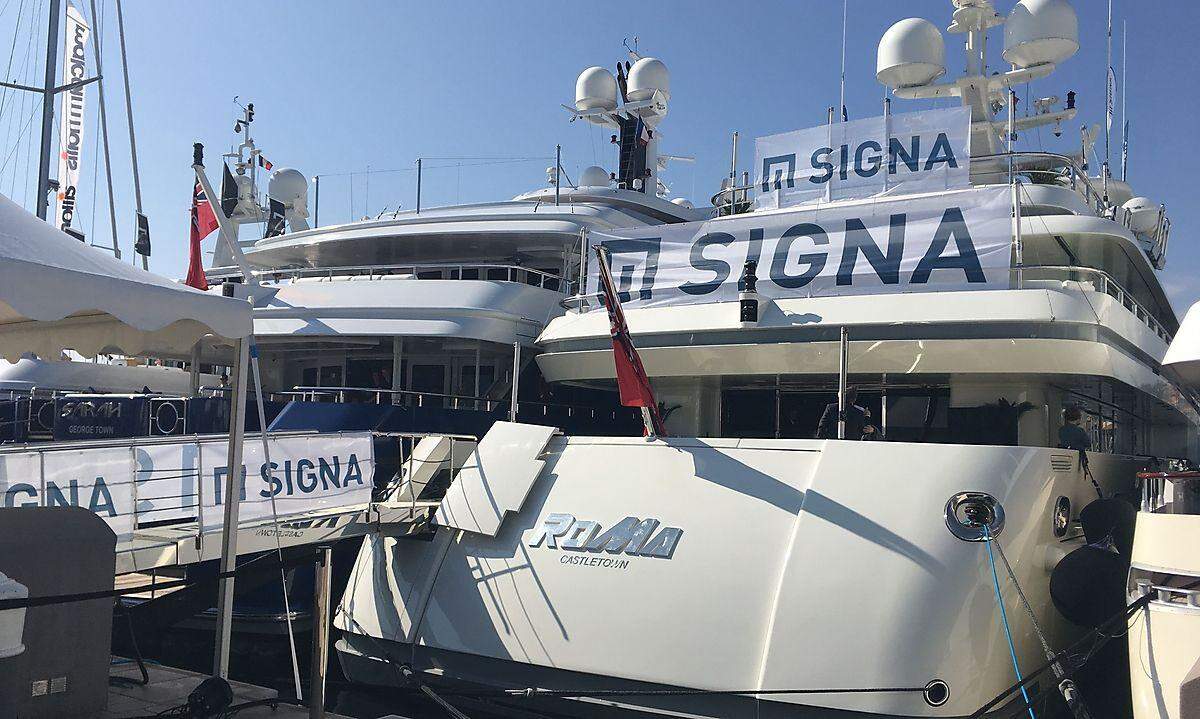 Immobilienentwickler Signa ist auch heuer wieder mit einer eigenen Yacht in Cannes vor Ort.