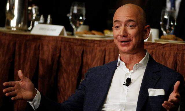 Amazon CEO Jeff Bezos addresses the Economic Club of New York in New York 
