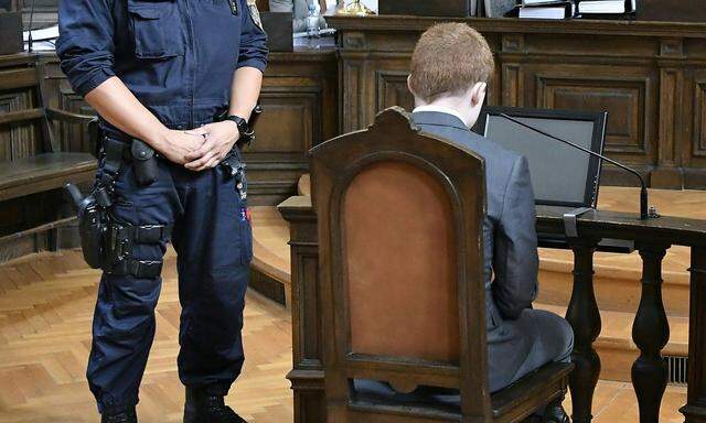 Der Angeklagte am Donnerstag in Wien veor Gericht.