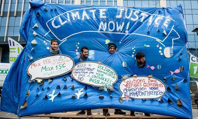 Proteste für ein entschlossenes Vorgehen in Sachen Klimaziele - anlässlich der 24. Uno-Klimakonferenz. 