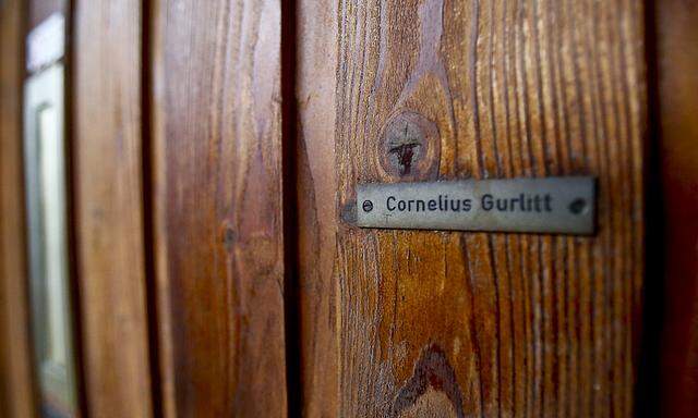 The name plate on the house of art collector Cornelius Gurlitt is pictured in Salzburg