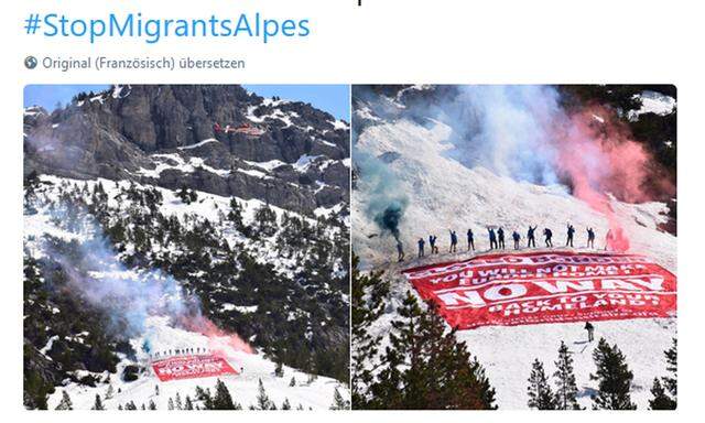 Aktivisten blockieren einen Pass auf dem Col de l'Echelle 