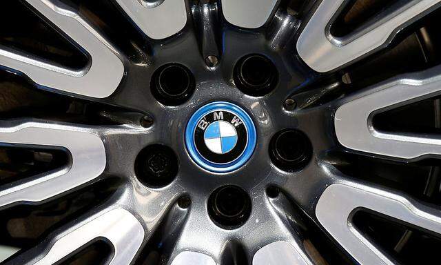 View of a BMW logo on a wheel at the Mondial de l'Automobile, Paris auto show, during media day in Paris