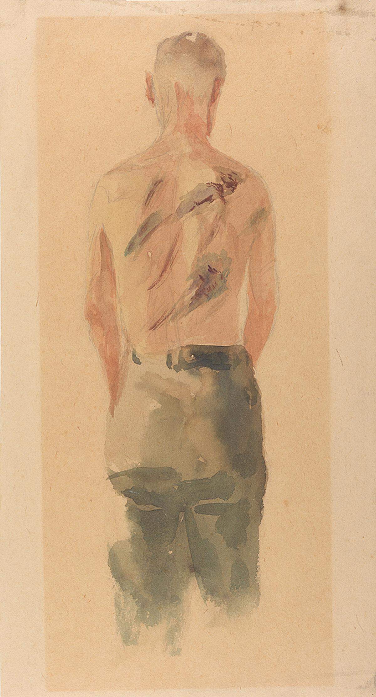 Jacob Lipschitz schob seine Bilder in Tongefäße und vergrub sie. Jacob Lipschitz: Der Geschlagene (Mein Bruder Gedalyahu), 1941–1944