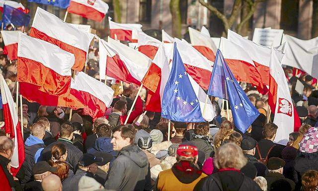 Anti-Regierungsproteste in Lodz.
