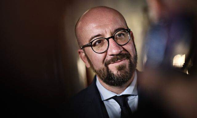 Belgiens premierminister Charles Michel taler med pressen da statsminister Lars Loekke Rasmussen V