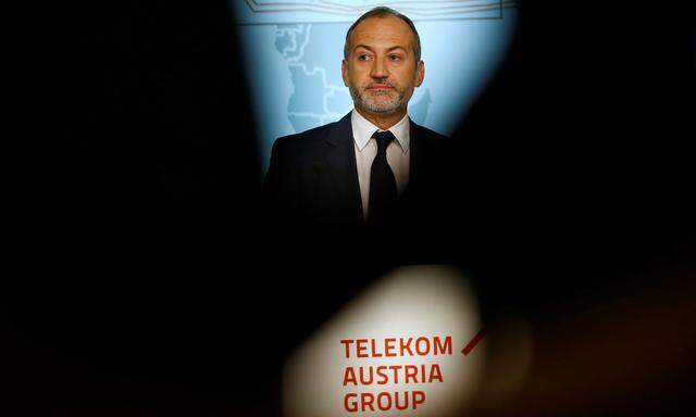 Telekom Austria Group CEO Plater addresses a news conference in Vienna