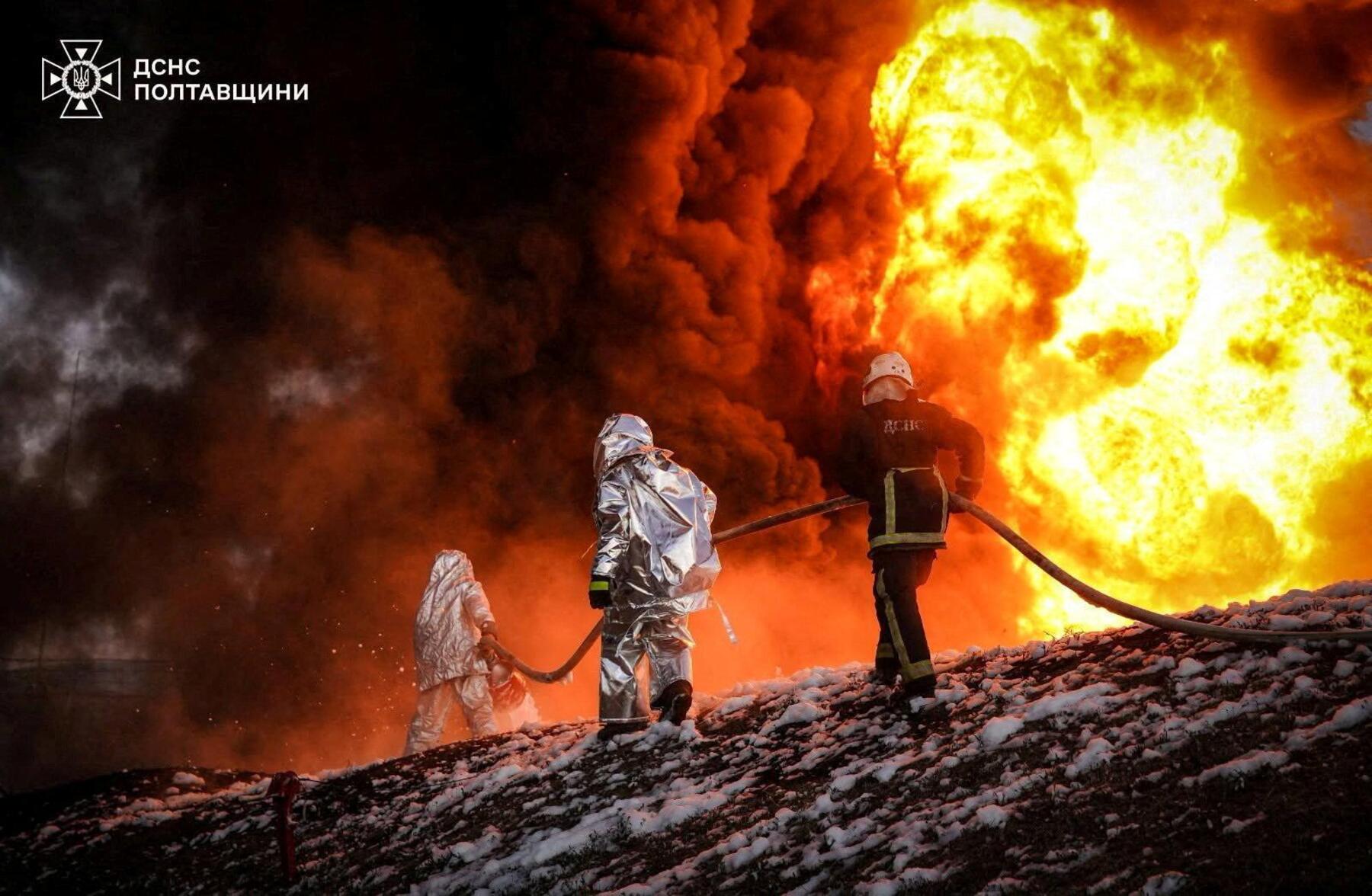 Kyiv hit by ballistic missiles; Russian refinery burns after drone attack