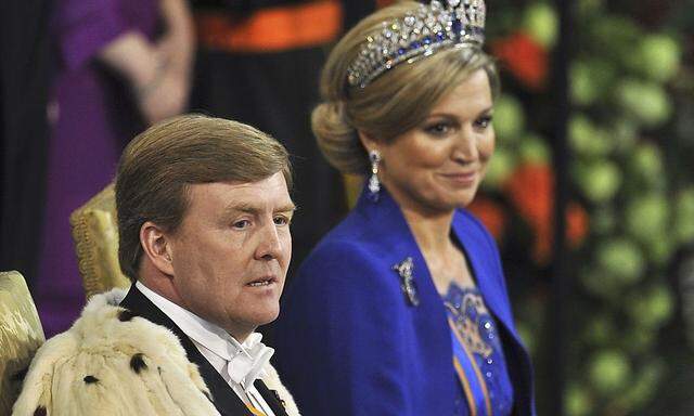 Dutch King Willem-Alexander and his wife Queen Maxima attend a religious ceremony at the Nieuwe Kerk church in Amsterdam