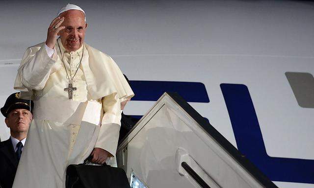Papst Franziskus vor seinem Rückflug aus dem Heiligen Land nach Rom.