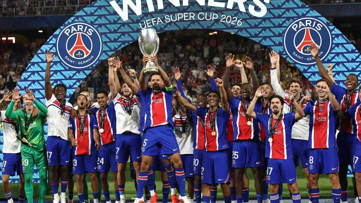 Photo: diepresse.com Paris Saint-Germain Defeats Aston Villa 2-1 to Win UEFA Super Cup