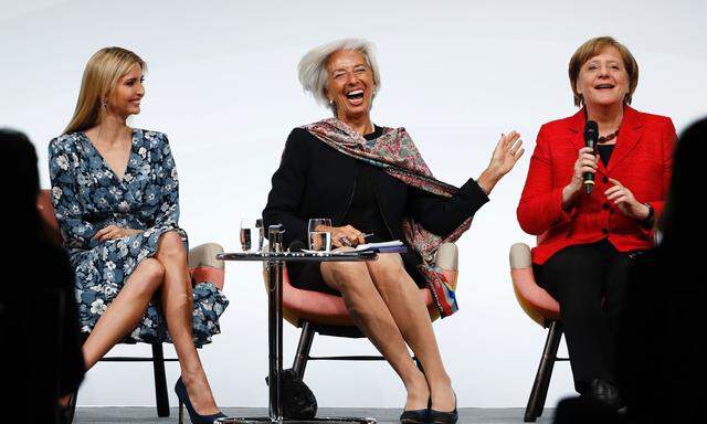 W20-Gipfel in Berlin: Ivanka Trump und Angela Merkel, nur getrennt von IWF-Chefin Christine Lagarde. 